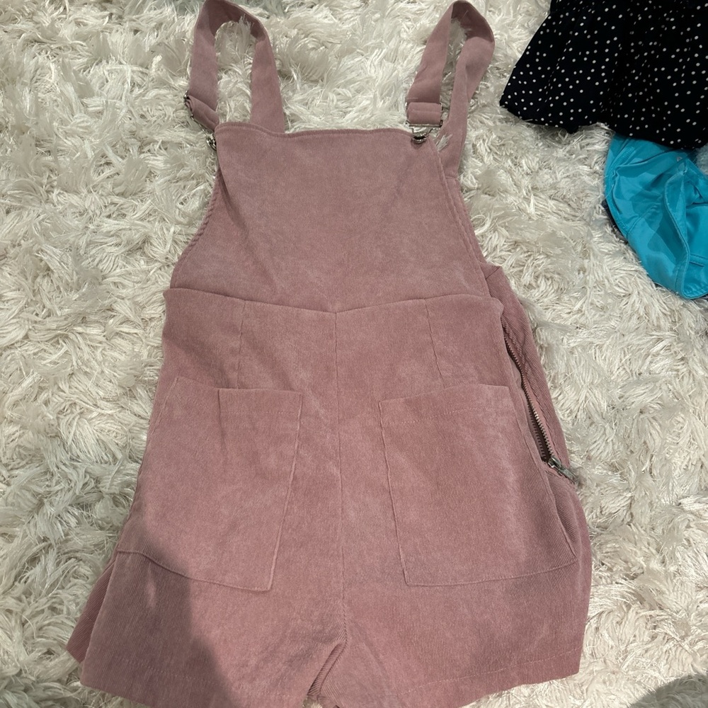 pink overalls size medium